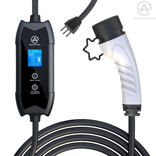Preview: Tragbares EV Ladegerät Ladestation LCD Typ2 (230V) - AM-Electrics / Elektroauto